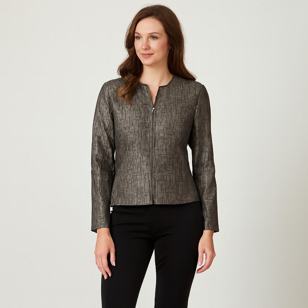 Conrad C Collection Jacket Size 12P Metallic Olive Green